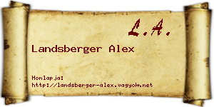 Landsberger Alex névjegykártya